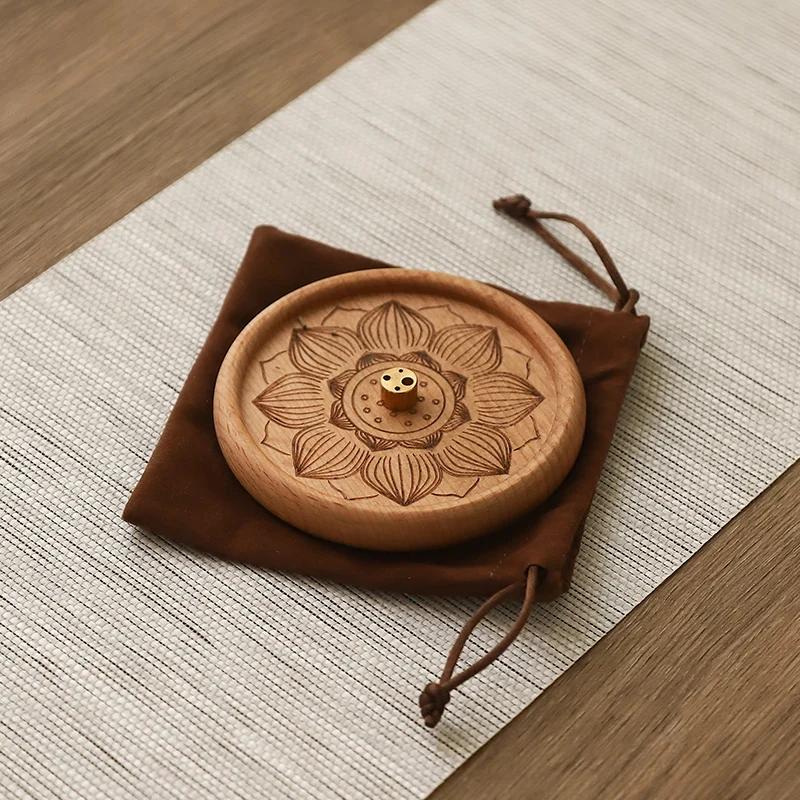 Wood Wire Incense Insert Copper Incense Holder Chinese Zen Household Indoor Aromatherapy Stove Insence Burner