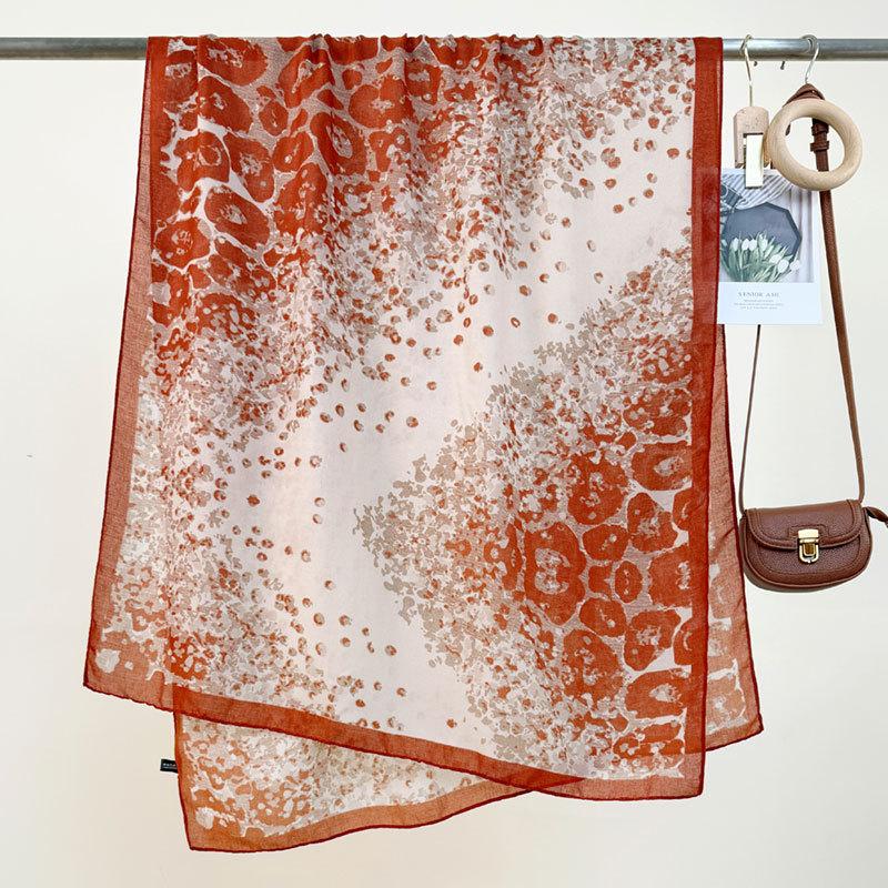 

Spring and summer new leopard print scarf thin silky shawl travel sun protection beach towel women s scarf 85*180