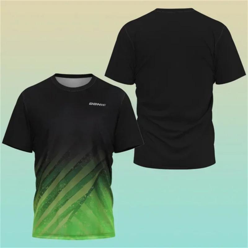 2024 New 3D print Boutique Table Tennis Sports Shirt Training T-shirt Sweat-absorbing Comfortable Top Badminton Sports Shirt Top