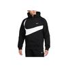 Nike Sportswear Big Swoosh Half Zip Hoodie (Asia Sizing) Black/White Men Streetwear DX0567-010