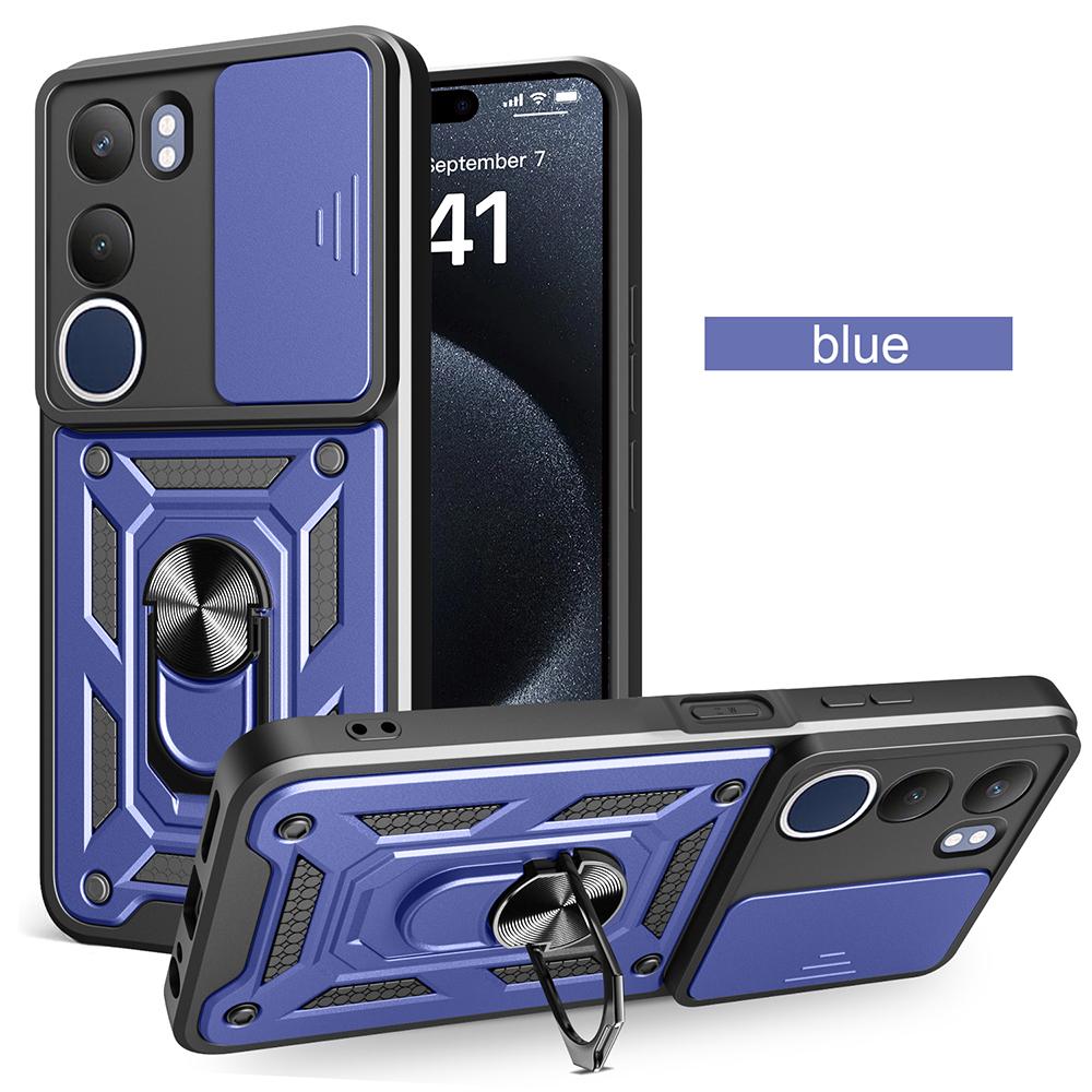 Hülle für VIVO Y19S 4G Hülle Schiebekamera Schutz Ringständer Stoßfeste Rückabdeckung für Vivo Y19S 4G Capa Funda