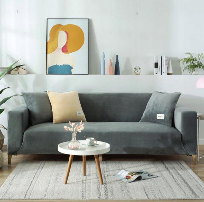 Cover For A 1-Seater Sofa Bed, Gray Velvet