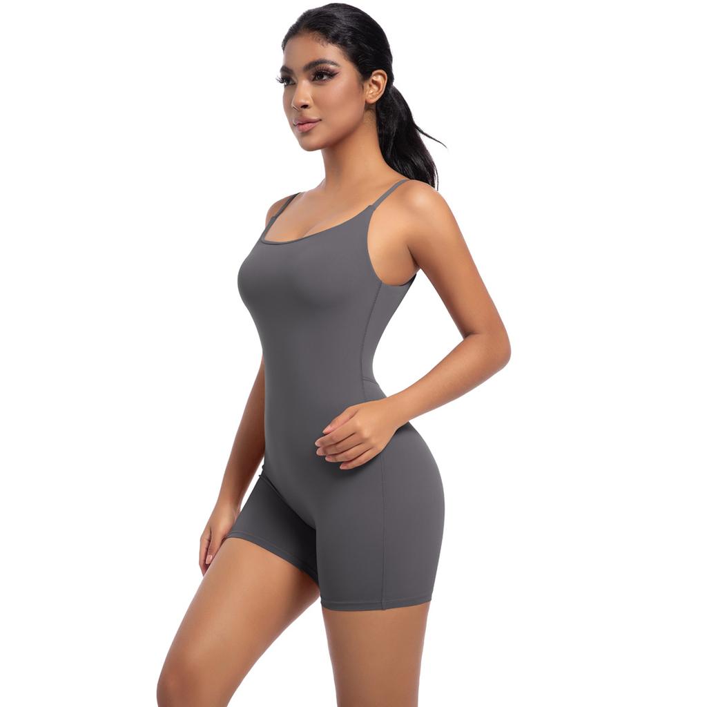 New Spring And Summer Nude Yoga Camisole Jumpsuit For Women's High-intensity Dance Fitness Sports Jumpsuit