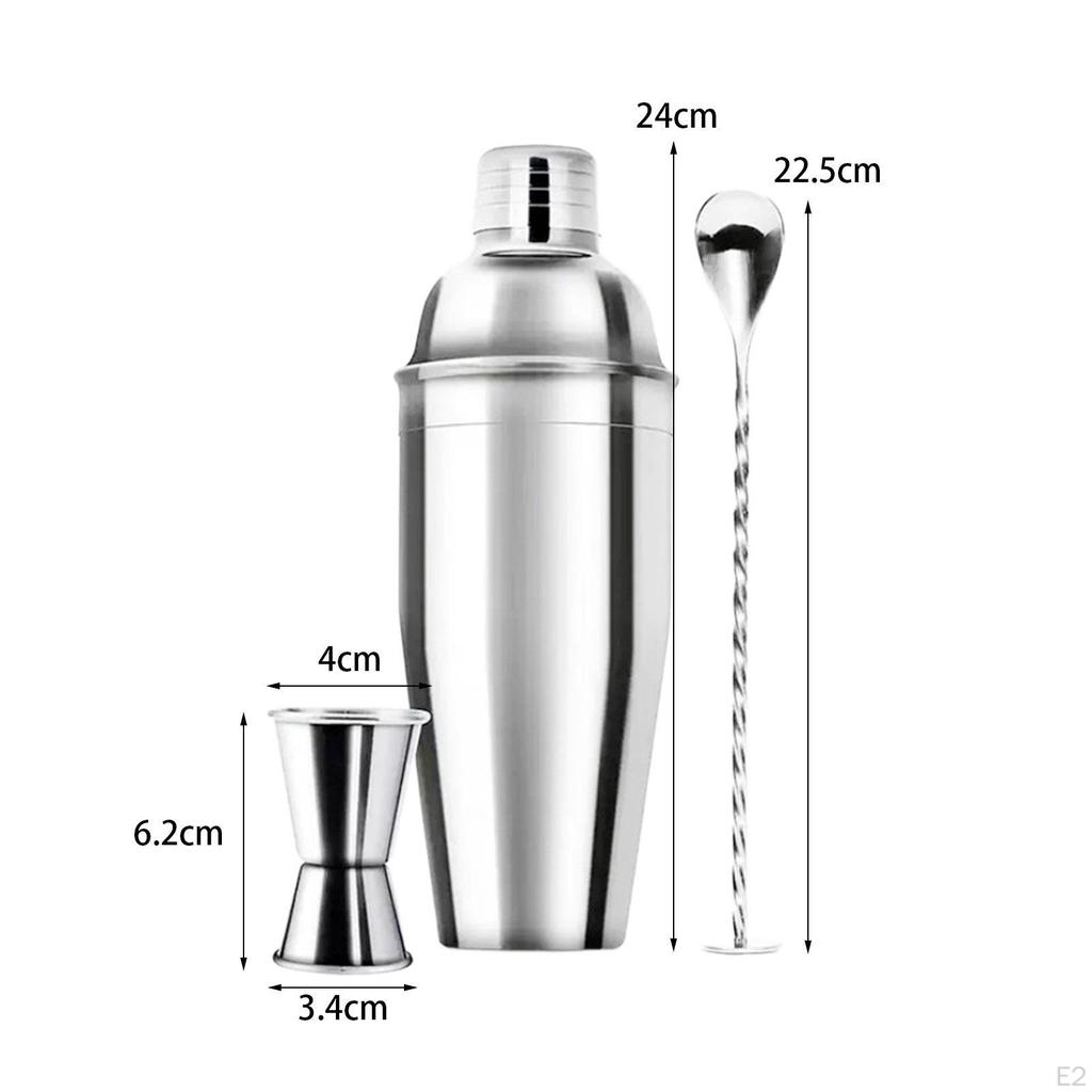 Cocktail Shaker Drink Mixing Spoon Professional Measuring Jigger Bartender Tools Stainless