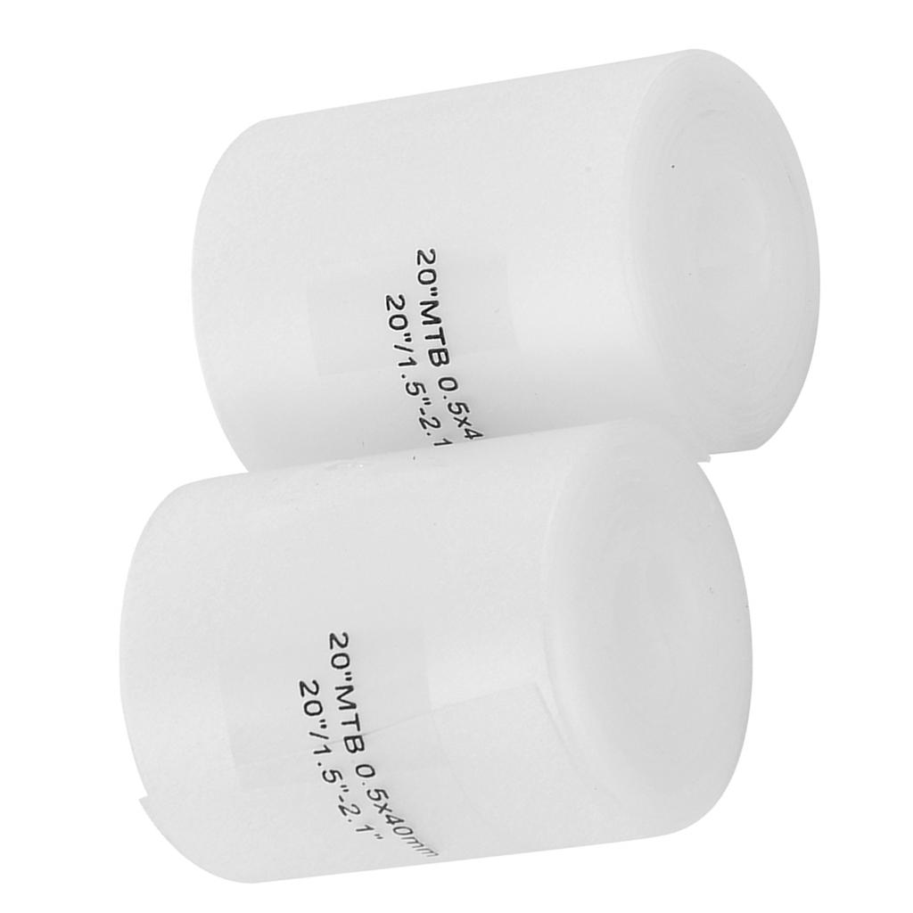 2PCS White Polyurethane 20 Inch Bike Tire Liner Puncture Proof Belt Tyre Protection Pad Mountain Road Cycling