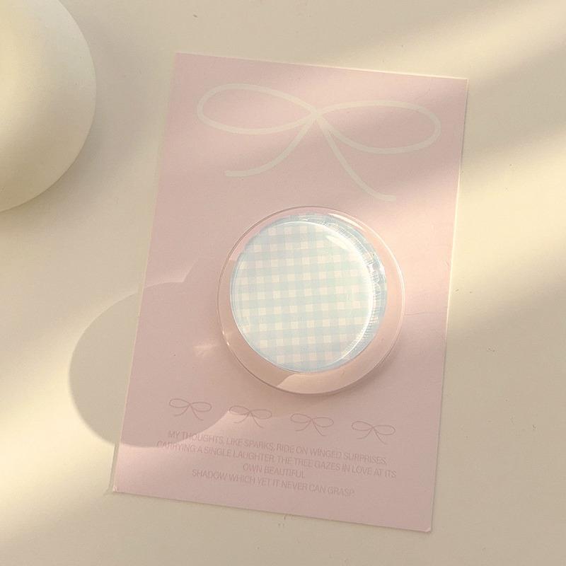 Fresh Ins Style Macaron Color Block Plaid Strong Adsorption Magnetic Phone Stand For Magsafe