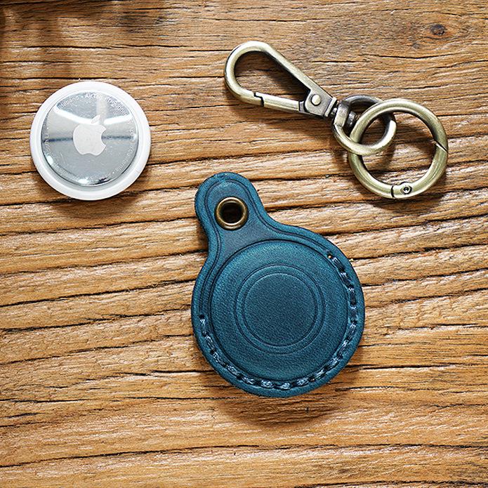 Genuine Leather Pet Anti-Lost Keychain for Apple AirTag Tracker