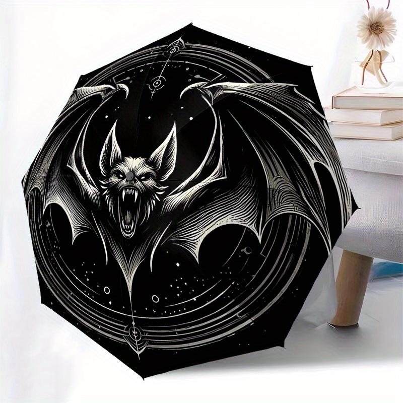1pc Bat Symbol Tattoo Design Umbrella with Plastic Handle,Suitable for All Seasons Home Travel Outdoor UmbrellaB1885