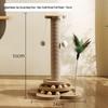 Sisal Rope Vertical Cat Scratcher: Wear-Resistant, Debris-Free Turntable & Teaser Toy for Kittens
