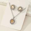 2Pcs/set Simulation Gemstone Earrings Necklace for Women Suitable for Daily Wear Jewelry Set
