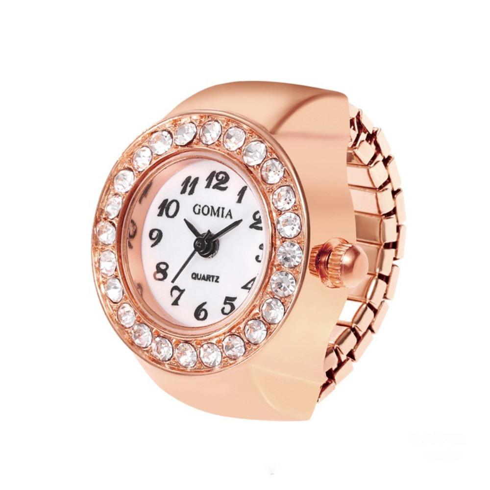 Diamond Ring Watch Stainless Steel Ladies Watch Fashion Finger Watch  Women