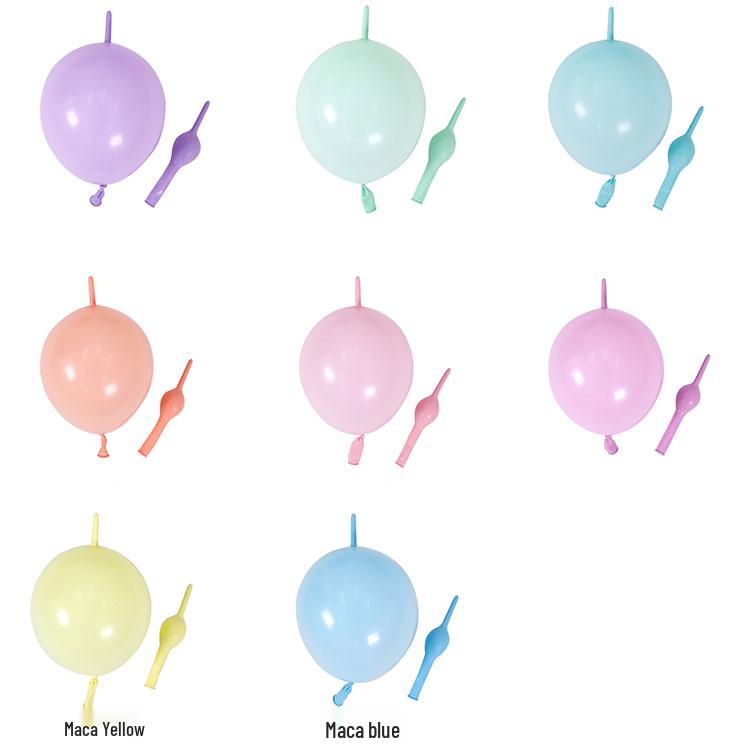 Macaron Tail Balloons: 6-Inch & 10-Inch Decorative Balloons for National Day & Mid-Autumn Festival Ambiance