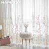 1PC NAPEARL European Style French Luxury Embroidered Sheer Curtain Princess Style White Tulle for Living Room Bedroom and Balcony Window Home Decor