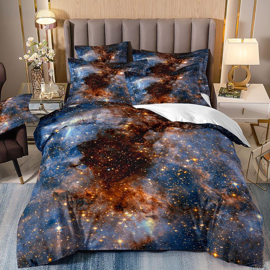 Space Star Bettwäsche-Set Dreiteilig 3D Digitaldruck Bettbezug