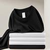 Men's Fashion Cotton T-shirt Short Sleeve Casual Men's T-shirt Round Neck Loose Solid White Black Men's Tops T-shirt