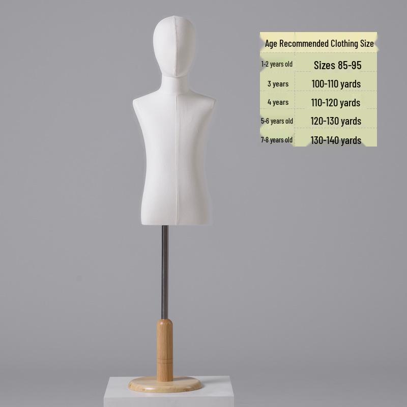 Child Mannequin Display Stand: Solid Wood & Fabric for Toddler Clothing