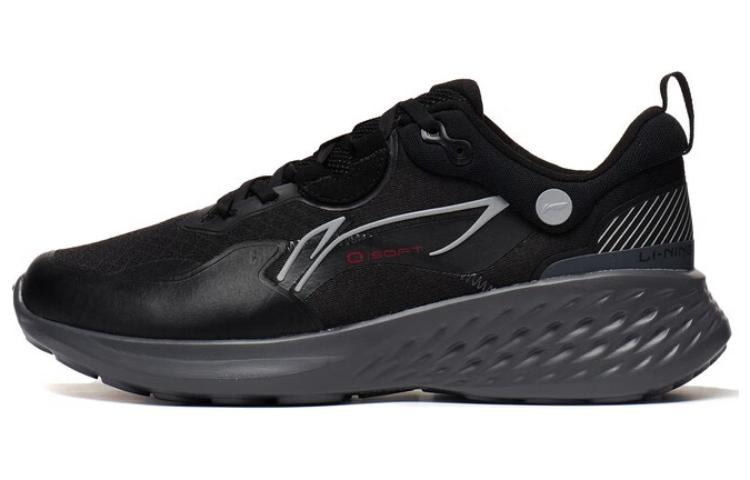 Li Ning Soft Element Скользкие, износостойкие, дышащие низкие спортивные повседневные кроссовки Мужские Черные AGLT007-2 44