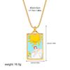 New Design Colorful Enamel Tarot Cards Pendant Necklaces  18K Gold Plated Sun Star Moon Box Chain Choker Jewelry for Women
