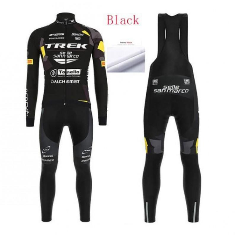 Thermal Long Sleeve Cycling Jersey Bib Tights Set Road Bike Riding Winter Warm Fleece-Lined Performance Gear