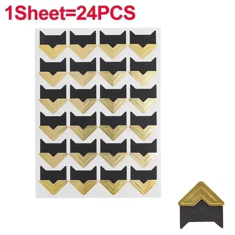 24-480pcs Self Adhesive Picture Journal Photo Album Stickers Vintage Frame Corner Sticker DIY Kraft Paper for Scrapbooking Decor