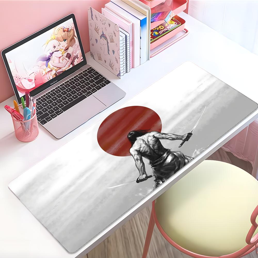 Brave Cool Game SSamurai Warrior Mouse Pad Large Thick Desk Pad Stitched Edges Gaming Mouse Mat For Pc
