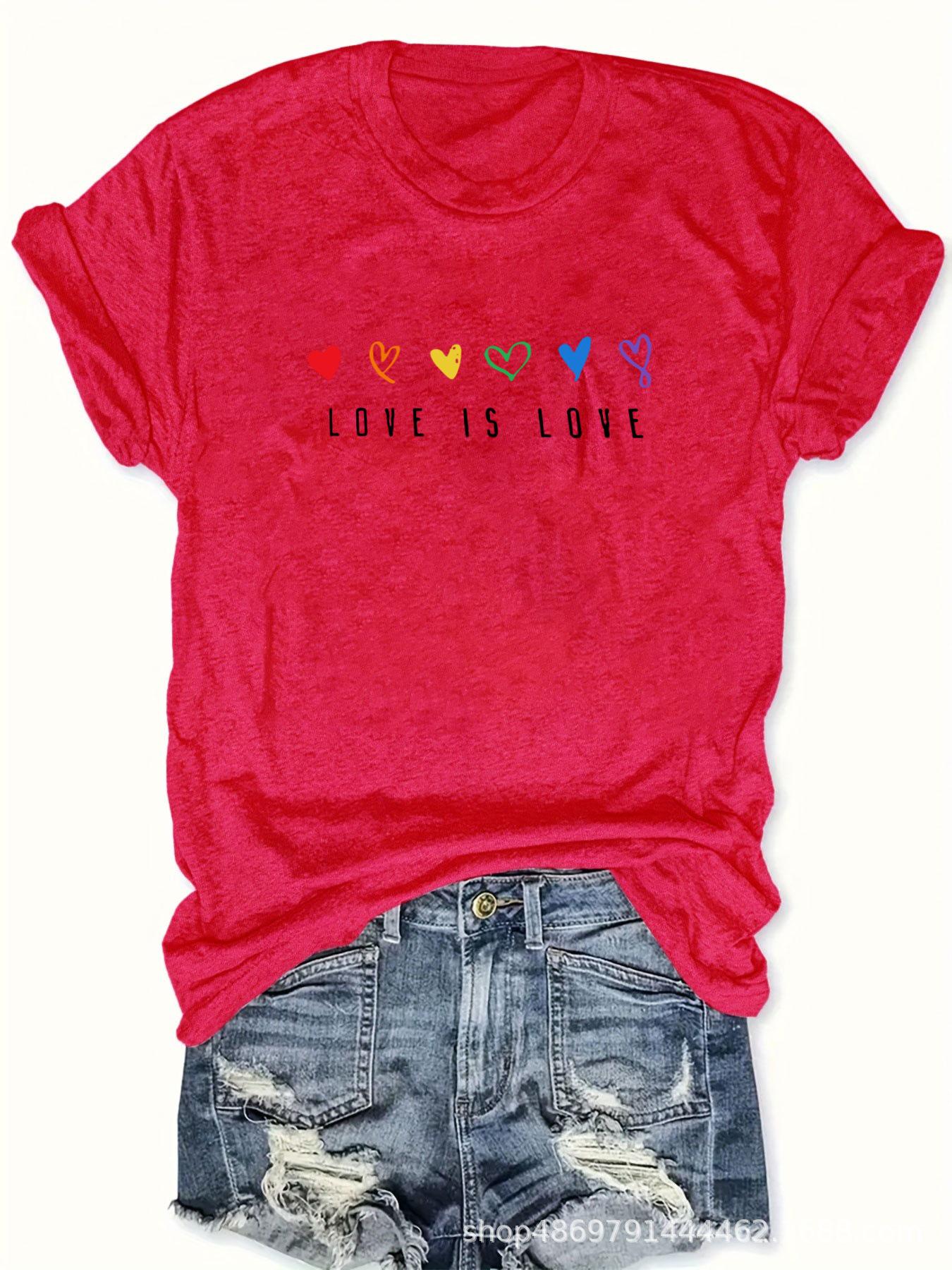 

Трансграничная женская мода футболка с круглым вырезом S красный