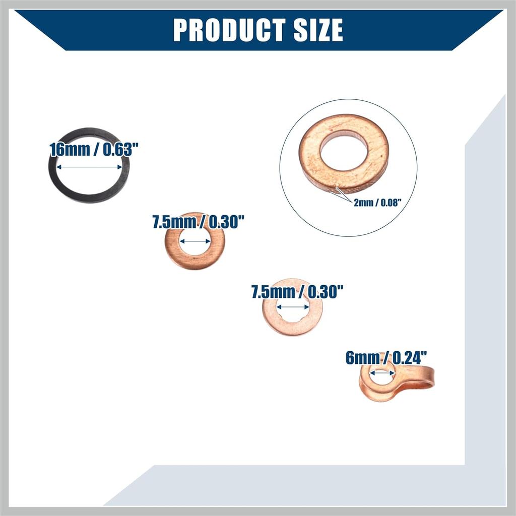 Fuel Injector/O-Ring Kit for Dodge 5.9L 12 Valve 4bt 6bt 5.9L Diesel Engines 1991.5-1998.5 / Fuel Injector Seal Ring Kit Durable/Rubber / 1 Set/Black