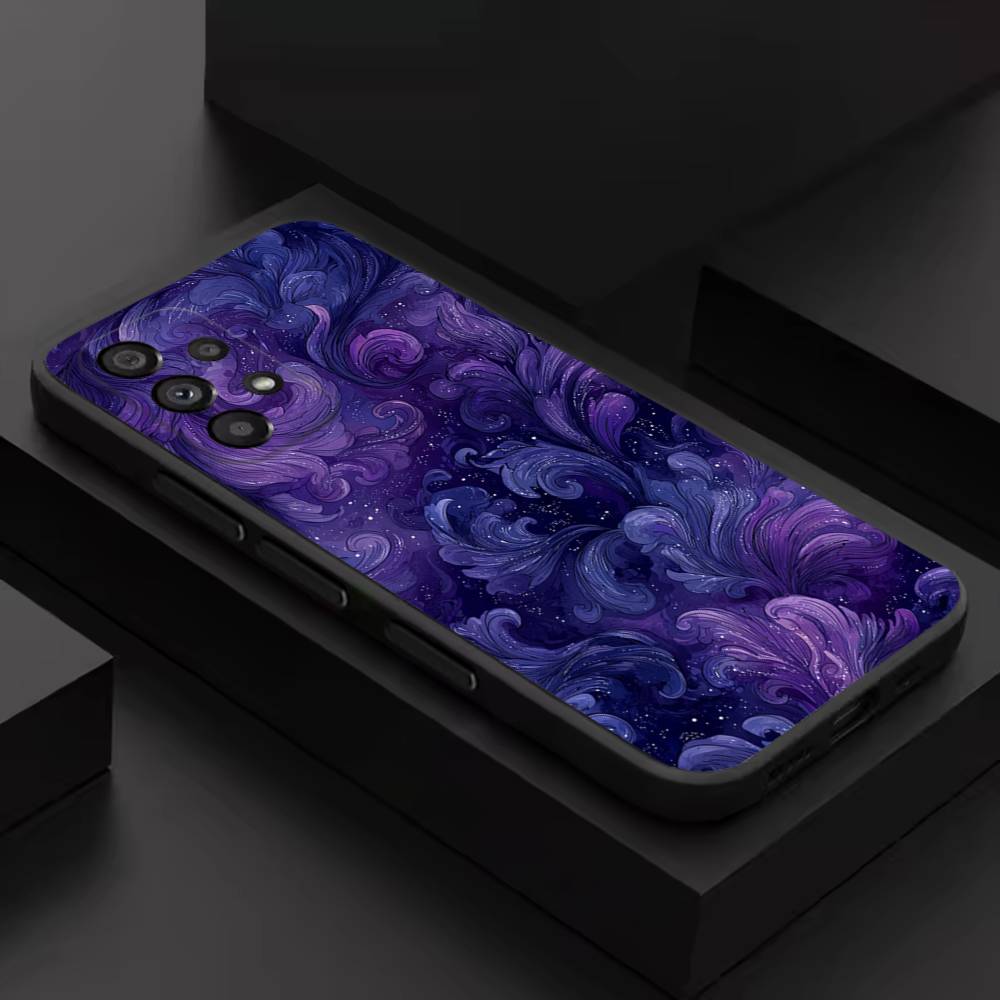 Painting Art Flower For Samsung S 26,25,24,23,22,30,21,10,9,Ultra,Plus,Lite,FE,4,5G Phone Case Black Soft Case