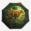 Prehistoric Dinosaur Realm pattern umbrella, portable and foldable design, 8 ribs, a casual accessory for Halloween, Christmas, and birthday gifts.