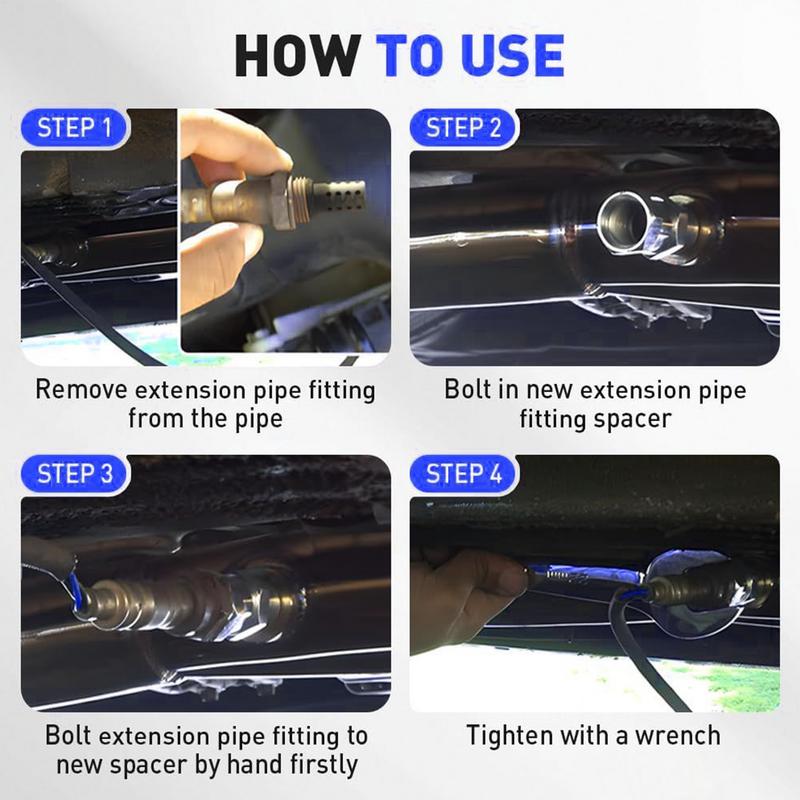 O2 Sensor Spacer 2 Pieces Stainless Steel O2 Sensor Adapter Automotive Replacement Connector For Engine Bypass Drain Spark Drip