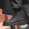 Martin boots men's 2024 new black platform derby shoes high-top big-headed leather shoes tooling boots 22510-J