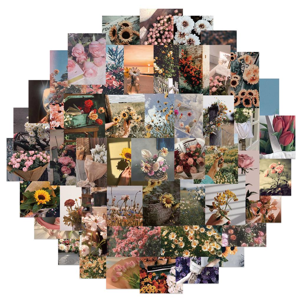 Retro Floral Landscape Graffiti Stickers Decorative Suitcase Pen Guitar Notebook Waterproof Stickers