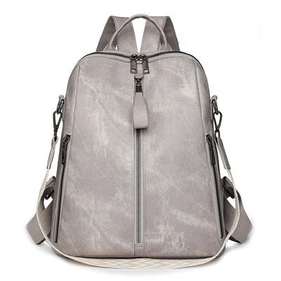 Damen Rucksack PU Outdoor Retro Weiches Leder Lässiger Rucksack Europäische und Amerikanische Mode Mehrzweck Pendler Tasche