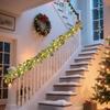 Christmas Flower Vine Reusable Bendable With Timer Christmas Decor Flower Vine Garland For Window Fence Porch Arch Mantel