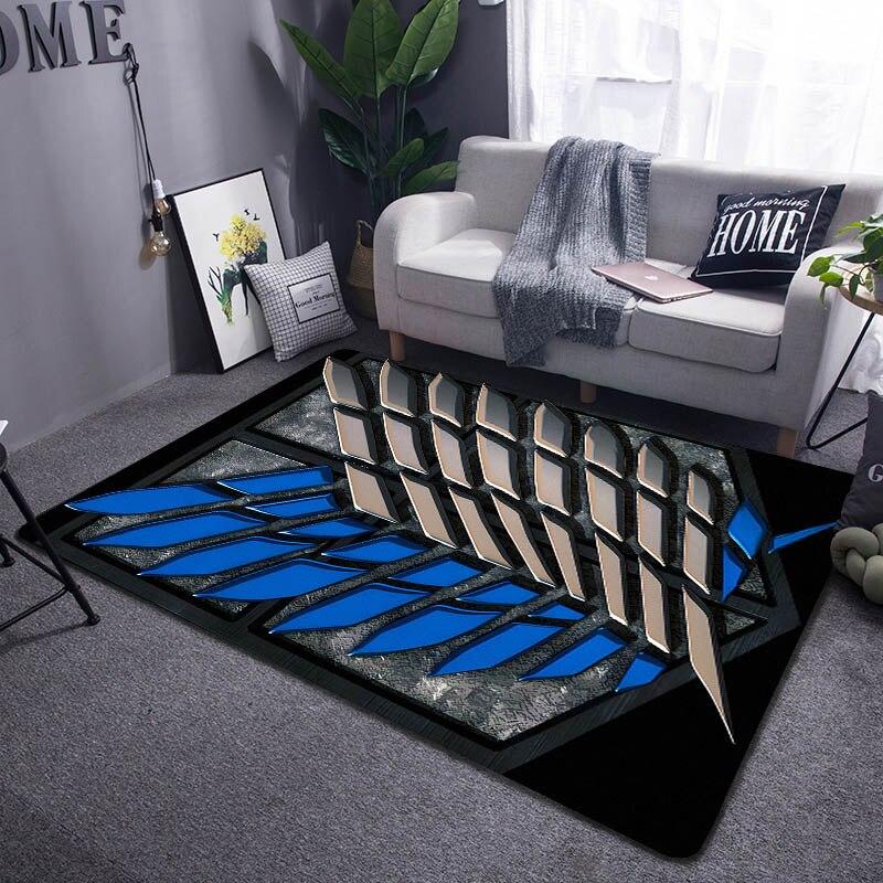 Attack On Titan Wings of Freedom Cartoon Carpet Children's Carpet Living Room Bedroom Anti-slip Carpet Photography Props Carpet