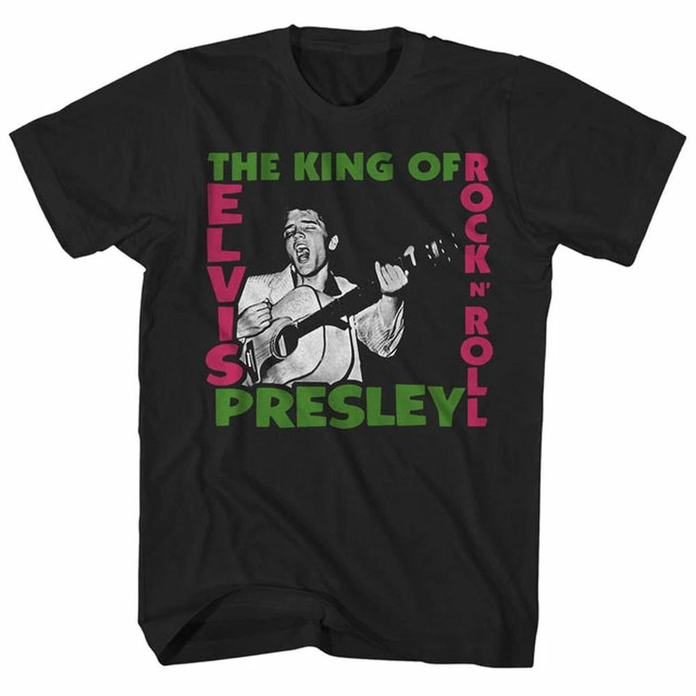 Official Elvis Presley Album King of Rock n Roll Unisexs Black T Shirt Elvis Tee S