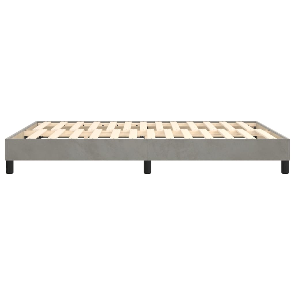 Box Spring Bed Frame Light Grey 140 x 200 cm Velvet