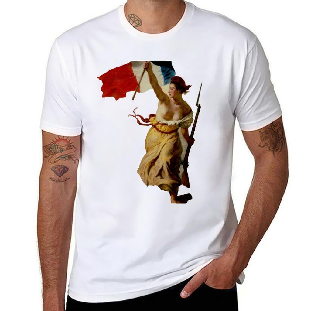 La Libert Guidant Le Peuple Liberty Leading The People Eugne Delacroix Tshirt Summer Fashion Casual Tee Shirt