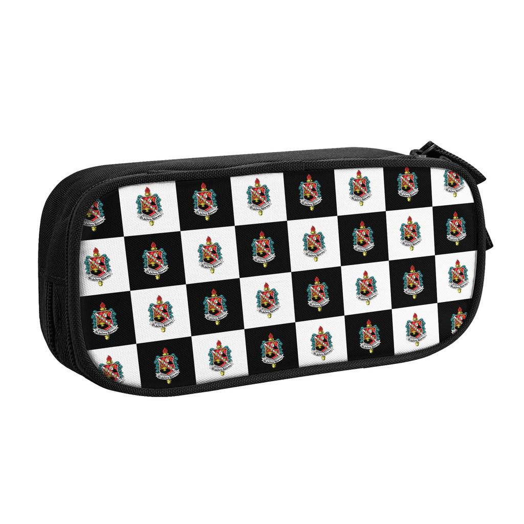 1906 Phi Delta Kappa Checkered Plaid Kawaii Pencil Case Boy Girl Large Capacity International Pencil Bag School Accessories