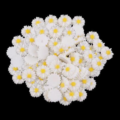 150Pieces Resin Daisy Flower Flatback Cabochon For DIY Hair Bow Center Craft