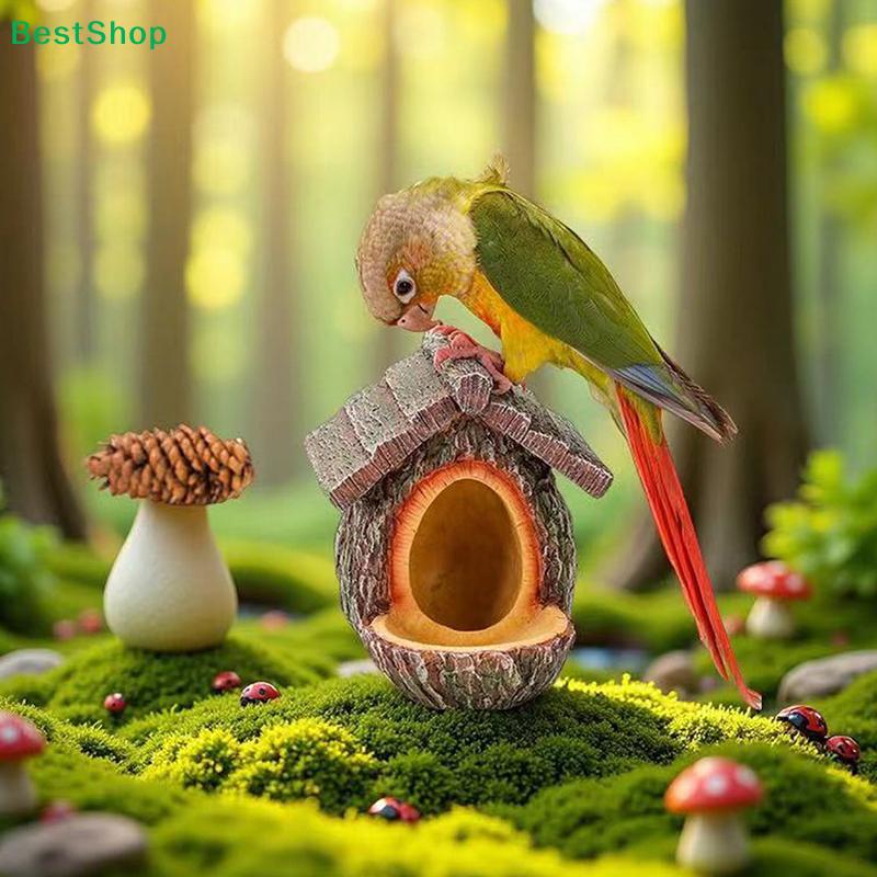 Natural Bark Bird House – Weatherproof Hanging Bird Nest Feeder for Wild Birds & Garden Decoration