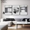 Arte da parete moderna astratta paesaggio forestale bianco nero pittura su tela poster geometrico stampa immagine per soggiorno decorazione casa