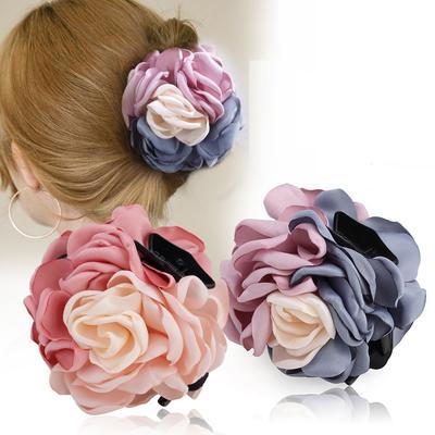 Große Kamelienblume Haarspangen Clips Frauen Mädchen Mehrfarbig Rose Große Haarspangen Pferdeschwanzhalter Haarspangen Haarschmuck