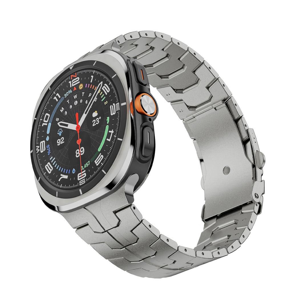Titanium Orange Metal Band For Samsung Galaxy Watch Ultra 47mm 2025 Stainless Steel Metal Bracelet For GALAXY ultra 7 47MM Strap