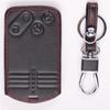 BKY 4-Tasten Leder Smart Key Hülle für Mazda RX8 CX7 CX9 Atenza MPV Premacy Verisa Biante Schlüsselanhänger (Schwarz)