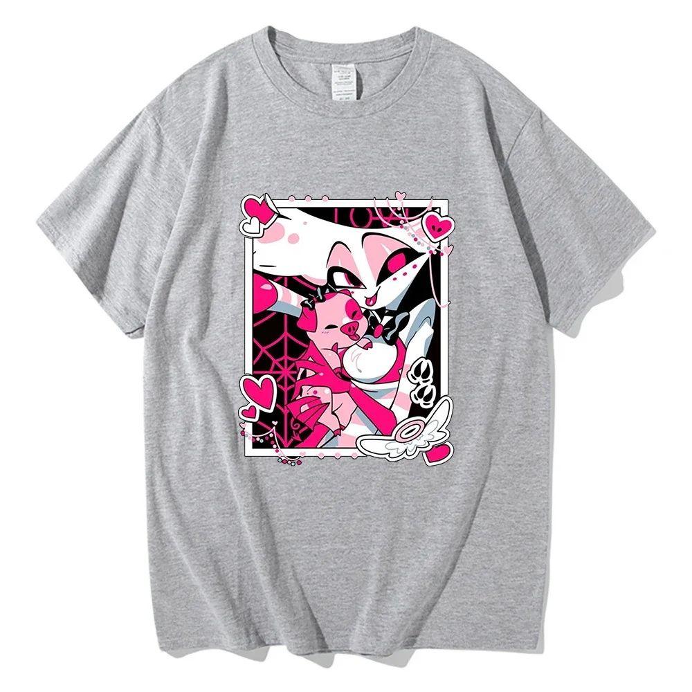 Halloween New Hot Summer 2025 Meiman Hazbin Hotel Cotton T-Shirt Cosplay Set Halloween Printed Short Sleeve Men and Women