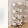 Tall and Slim Wheeled Children's Bookshelf with Stackable Storage Bins