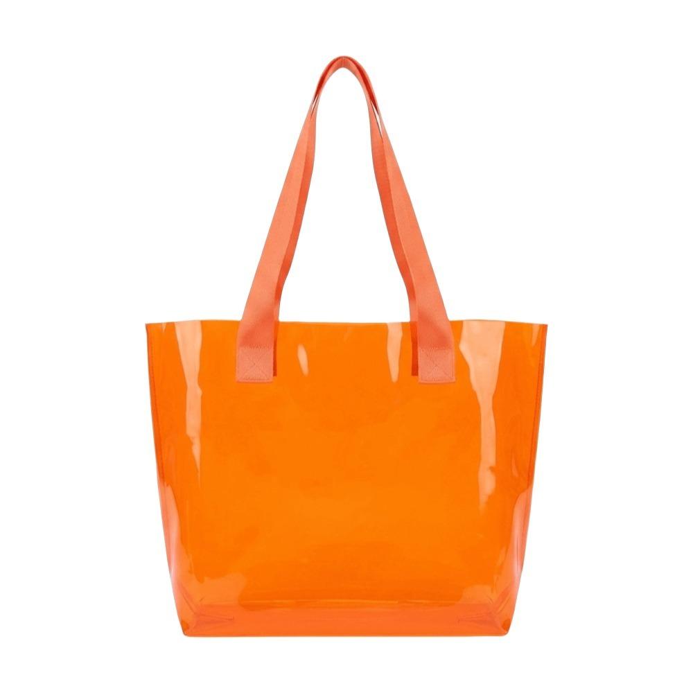 Nuova Borsa Trasparente in PVC Riutilizzabile Borsa a Spalla Solida Borsa Tote Colore Gelatina Viaggio all'Aperto