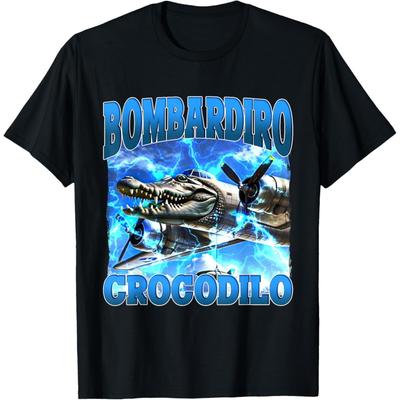 Bombardiro Crocodilo Funny Italian Brainrot Meme Bootleg T-Shirt