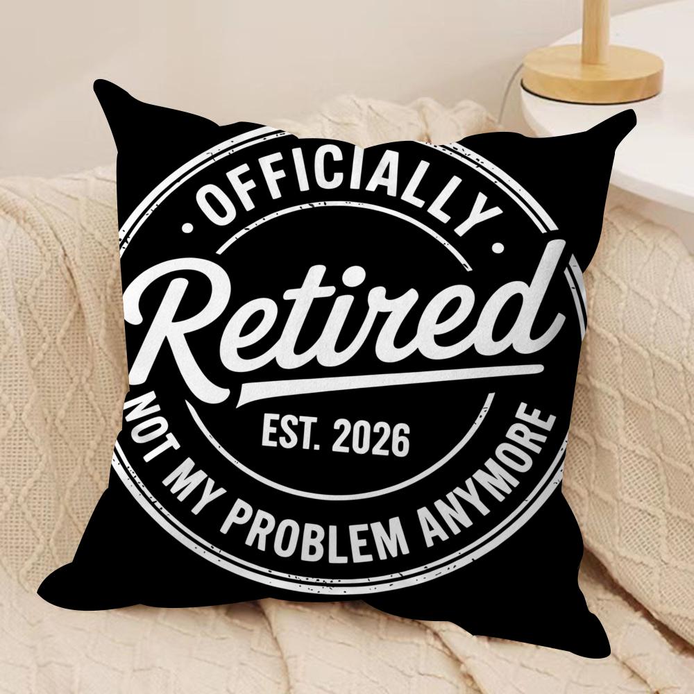 Retired Gift Cushion Cover Short Plush Double-Sided Print Square Throw Pillow Covers Sofa Home Cushion Decor